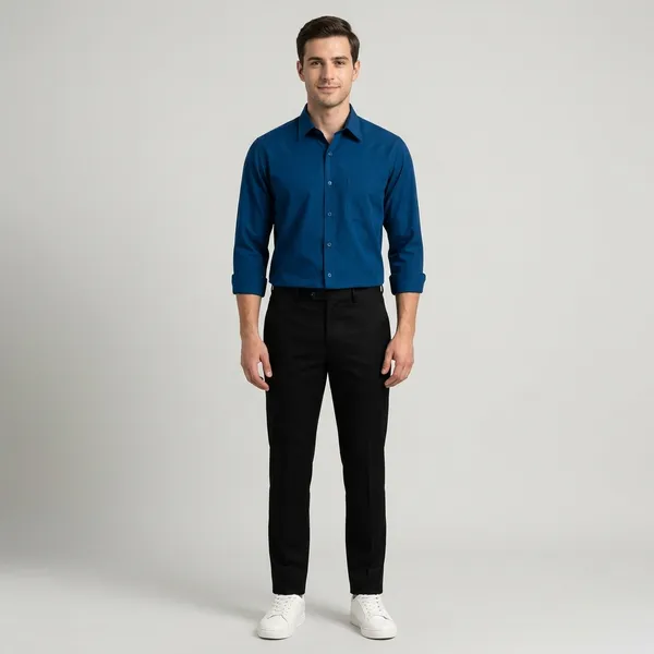 Navy_Black_And_White_Cotton_Regular_Fit_Shirt_Pant_Shoes_Set_For_Men