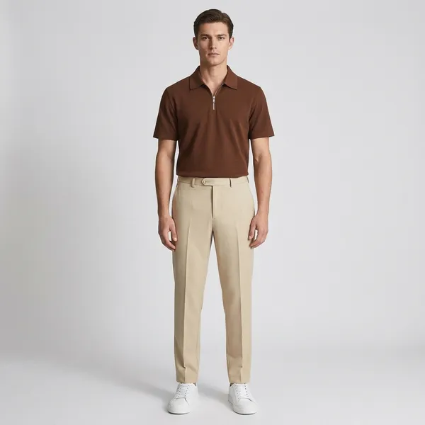 Brown_Beige_And_White_Cotton_Blend_T-Shirt_Pant_And_Shoes_Set_For_Men