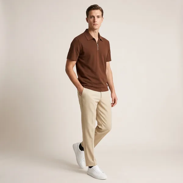 Brown_Beige_And_White_Cotton_Blend_T-Shirt_Pant_And_Shoes_Set_For_Men