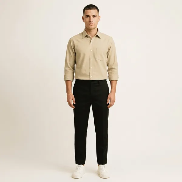 Black_Beige_And_White_Cotton_Blend_Regular_Fit_Shirt_Pant_Shoes_Set_For_Men