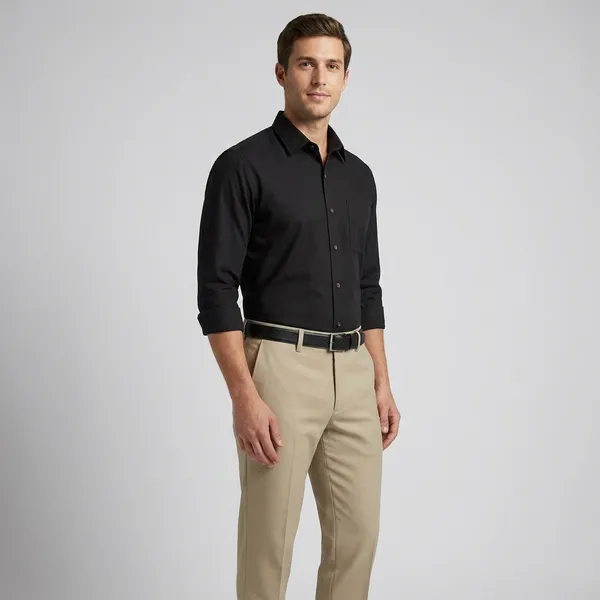 Black_And_Beige_Cotton_Blend_Regular_Fit_Shirt_Pant_Shoes_Set_For_Men