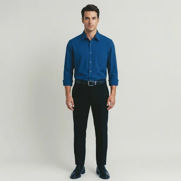 Navy_And_Black_Cotton_Blend_Regular_Fit_Shirt_Pant_Shoes_Set_For_Men