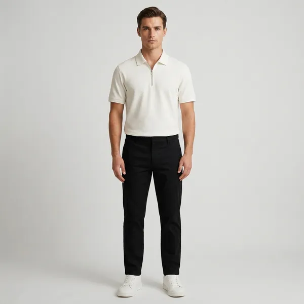 Black_And_White_Cotton_Blend_Regular_Fit_T-Shirt_Pant_Shoes_Set_For_Men