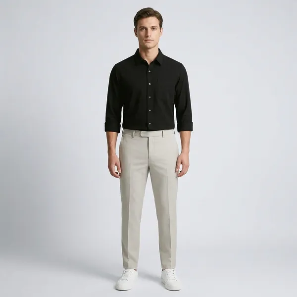 Black_Off_White_And_White_Cotton_Blend_Regular_Fit_Shirt_Pant_Shoes_Set_For_Men