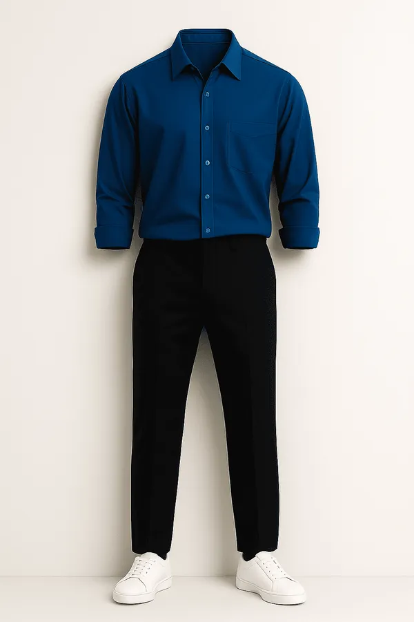 Navy_Black_And_White_Cotton_Regular_Fit_Shirt_Pant_Shoes_Set_For_Men