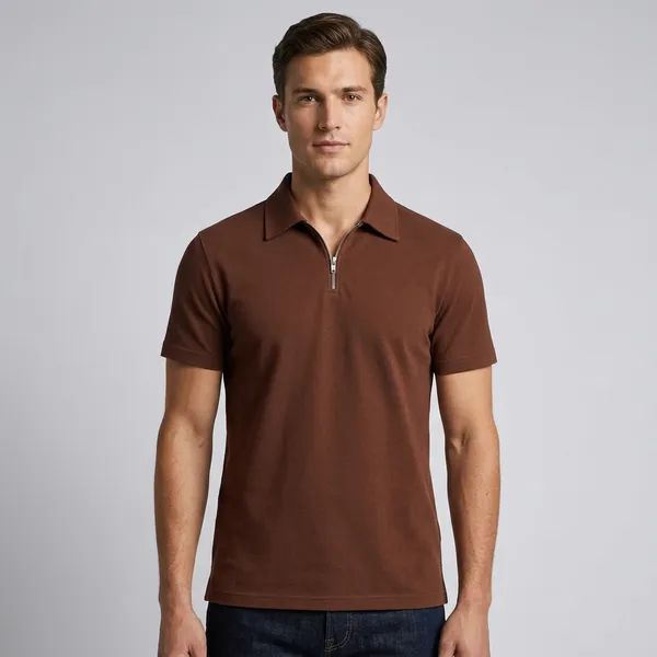 Brown_Cotton_Blend_Regular_Fit_T-Shirt_For_Men