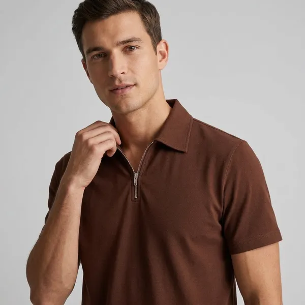 Brown_Cotton_Blend_Regular_Fit_T-Shirt_For_Men