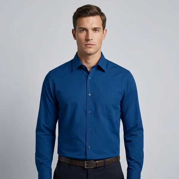 Blue_Cotton_Blend_Regular_Fit_Shirt_For_Men