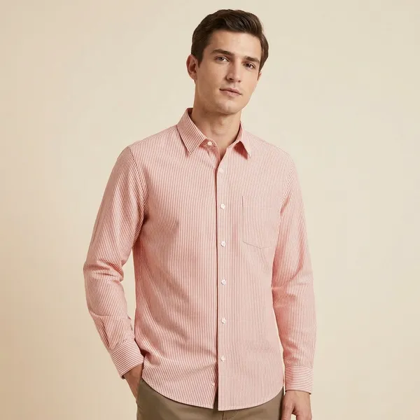Peach_Cotton_Striped_Regular_Fit_Shirt_For_Men