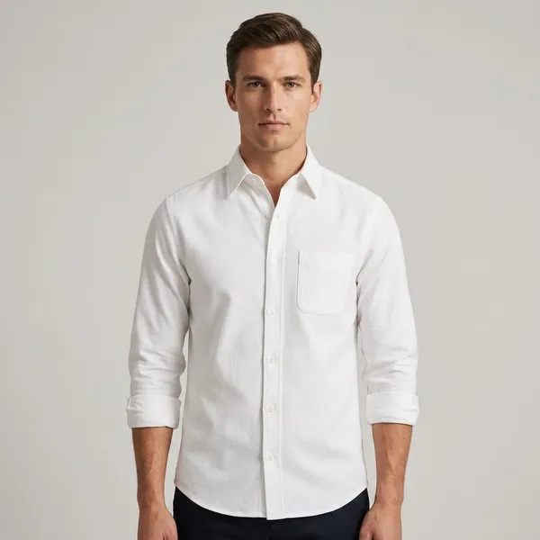 White_Cotton_Blend_Regular_Fit_Shirt_For_Men
