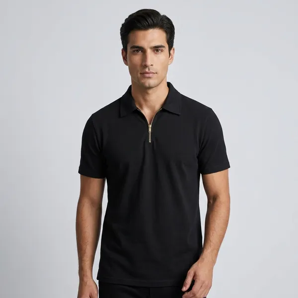 Black_Cotton_Blend_Regular_Fit_T-Shirt_For_Men