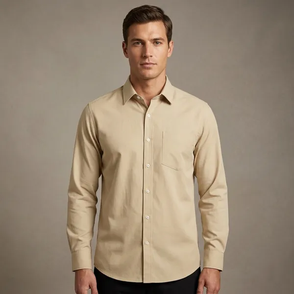 Beige_Cotton_Blend_Regular_Fit_Shirt_For_Men