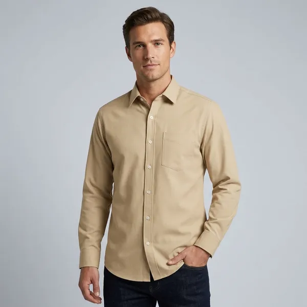 Beige_Cotton_Blend_Regular_Fit_Shirt_For_Men