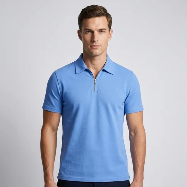 Sky_Blue_Cotton_Zipper_Polo_T-Shirt_For_Men