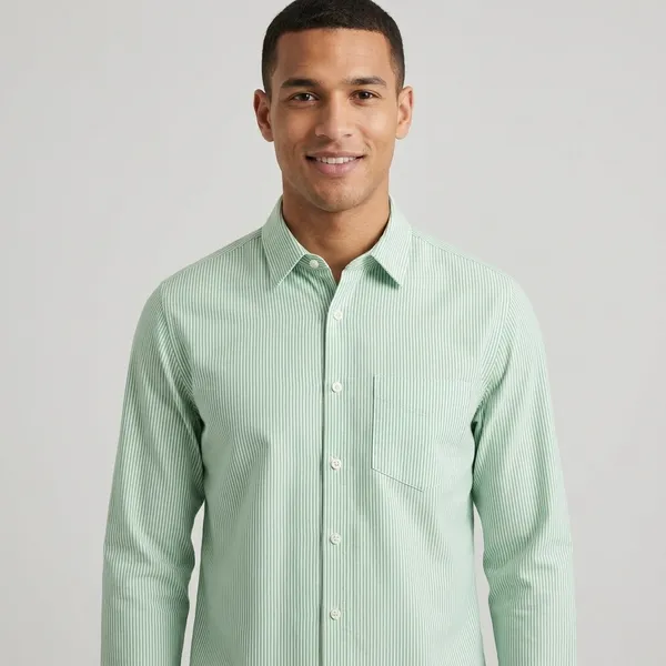 Green_Cotton_Striped_Regular_Fit_Shirt_For_Men