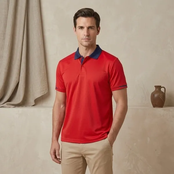 Pctc_Red_Polo_T-Shirt_With_Navy_Collar_And_Sleeve_Trim