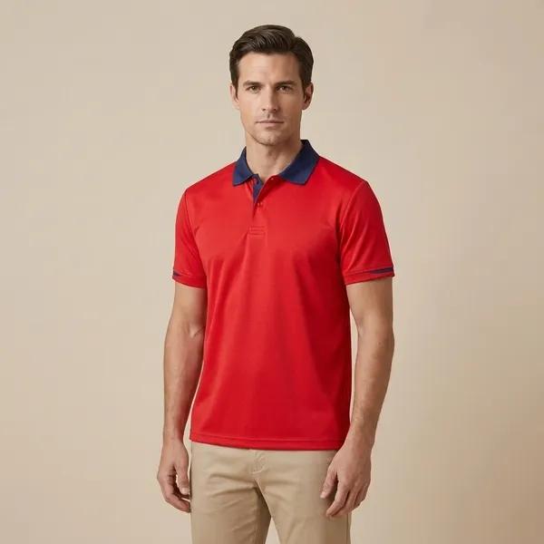 Pctc_Red_Polo_T-Shirt_With_Navy_Collar_And_Sleeve_Trim