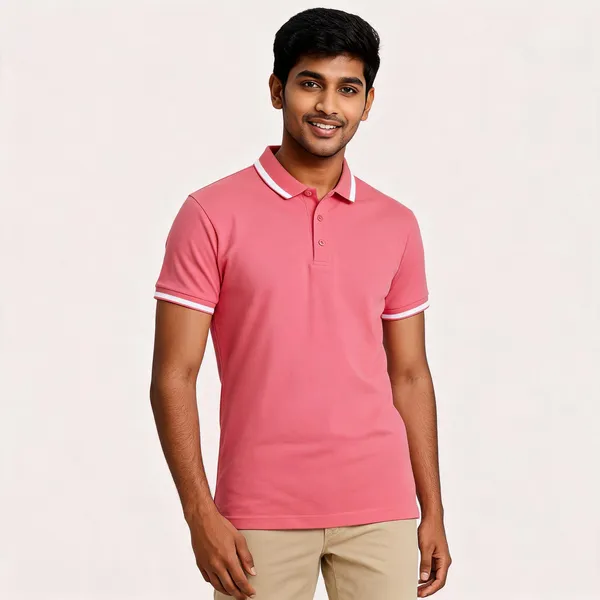 Pctc_Rose_Brown_Polo_T-Shirt_With_White_Tipping_For_Men