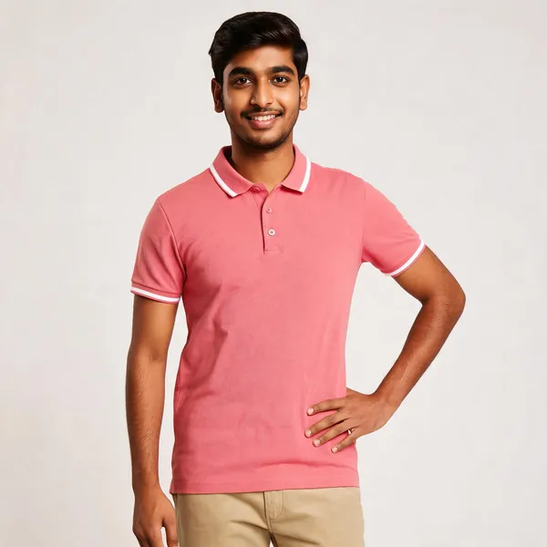 Pctc_Rose_Brown_Polo_T-Shirt_With_White_Tipping_For_Men