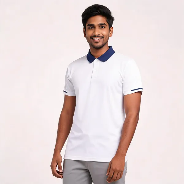Pctc_White_Polo_T-Shirt_With_Navy_Blue_Collar