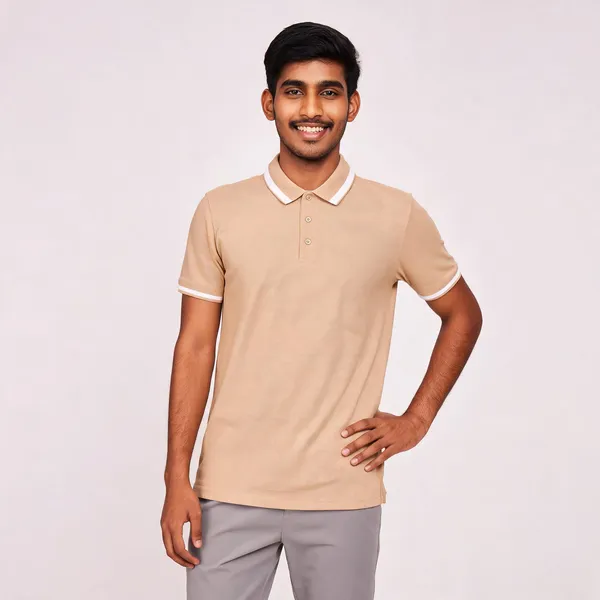 Pctc_Camel_Polo_T-Shirt_With_White_Tipping_For_Men