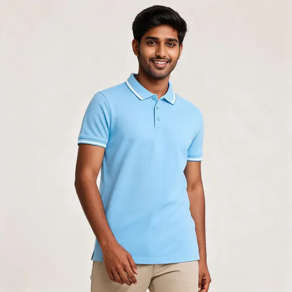 Pctc_Mint_Blue_Polo_T-Shirt_With_Tipping_For_Men