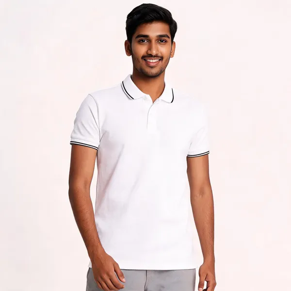 Pctc_White_Polo_T-Shirt_With_Black_Tipping_For_Men