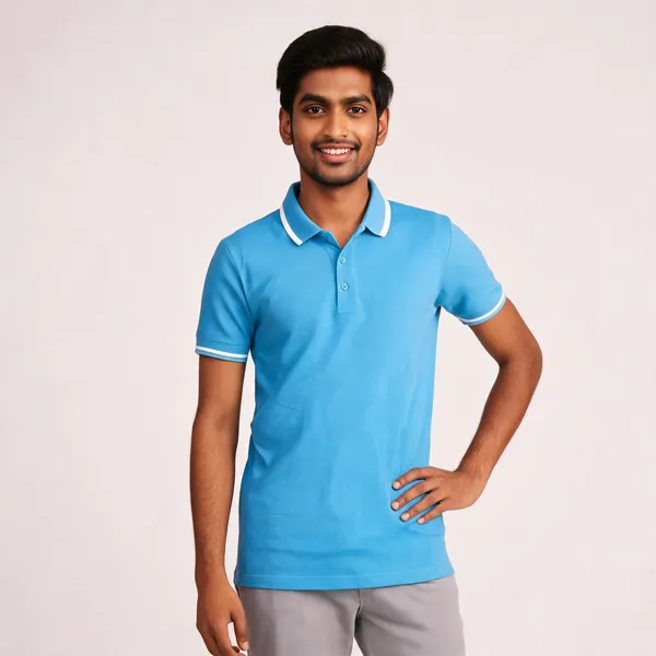 Pctc_Sky_Blue_Polo_T-Shirt_With_White_Tipping_For_Men
