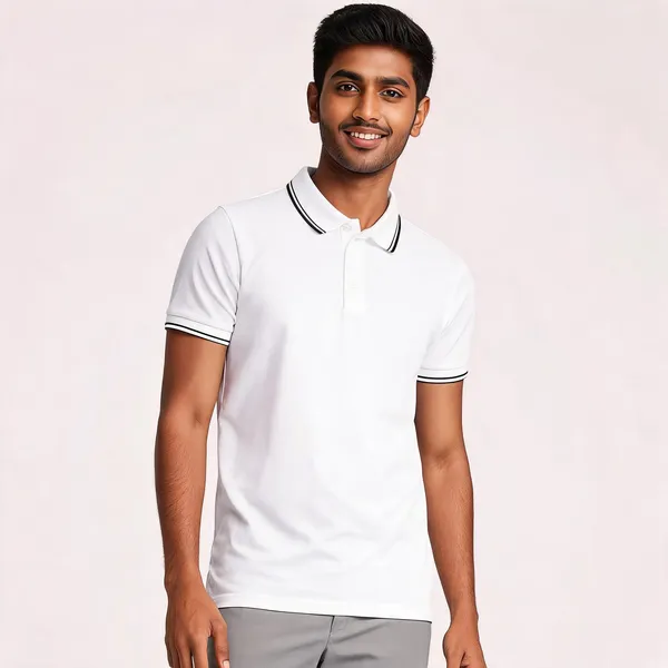 Pctc_White_Polo_T-Shirt_With_Black_Tipping_For_Men