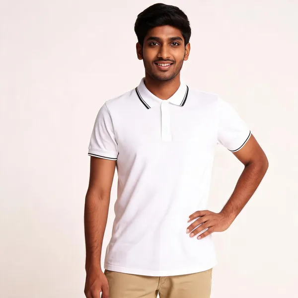 Pctc_White_Polo_T-Shirt_With_Black_Tipping_For_Men