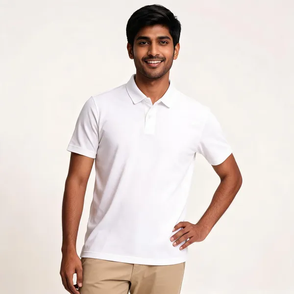Pctc_White_Polo_Collar_T-Shirt_For_Men