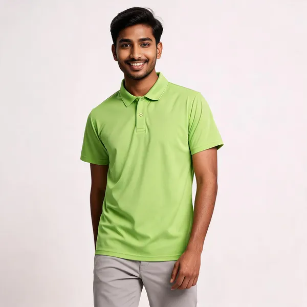 Pctc_Parrot_Green_Polo_Collar_Half_Sleeve_T-Shirt_For_Men
