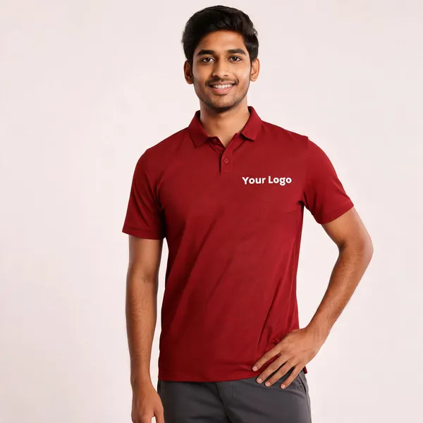 Pctc_Maroon_Polo_Collar_T-Shirt_With_Custom_Logo_Placement