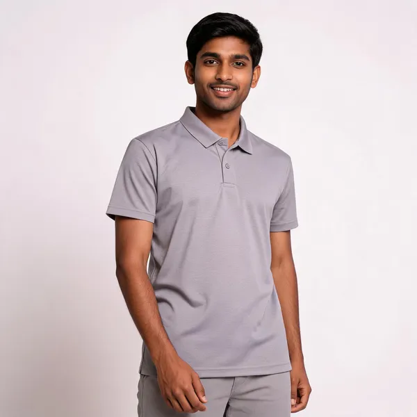 Pctc_Light_Grey_Polo_T-Shirt_For_Men