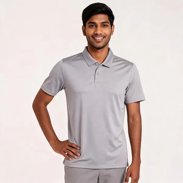 Pctc_Light_Grey_Polo_T-Shirt_For_Men