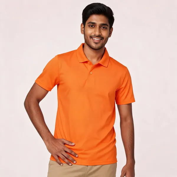 Pctc_Orange_Solid_Polo_T-Shirt_For_Men