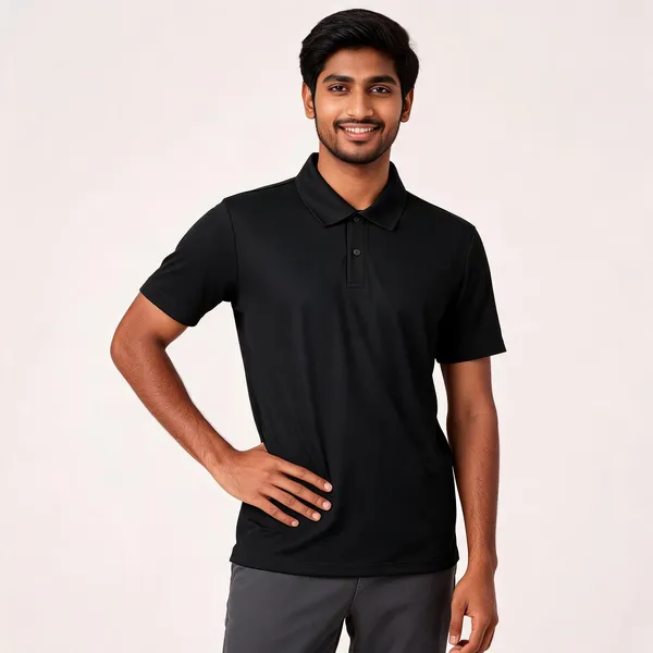 Pctc_Black_Polo_T-Shirt_For_Men