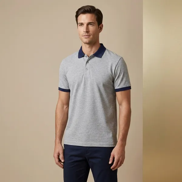 Pctc_Grey_Polo_T-Shirt_With_Navy_Blue_Collar_For_Men