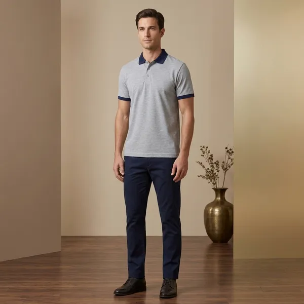Pctc_Grey_Polo_T-Shirt_With_Navy_Blue_Collar_For_Men