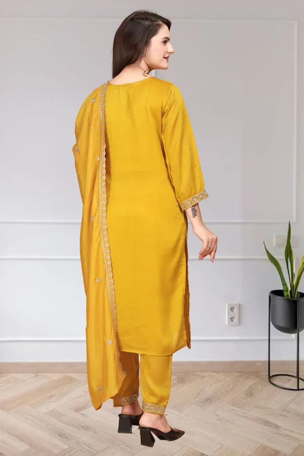 Yellow_Kurta_Set80%_Cotton,_20%_Silk_For_Women