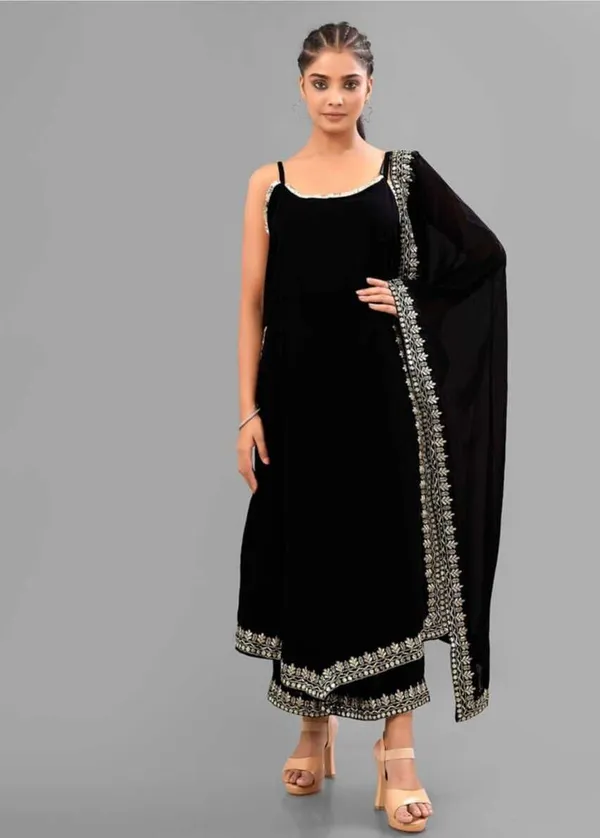 Black_Kurta_Set80%_Cotton,_20%_Silk_For_Women