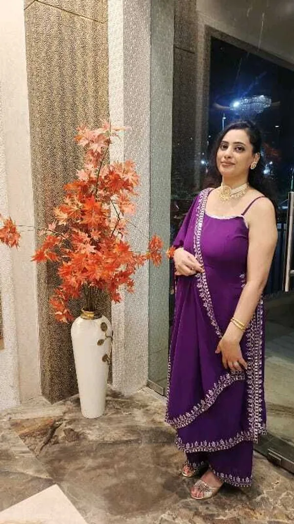 Purple_Kurta_Set80%_Cotton,_20%_Silk_For_Women