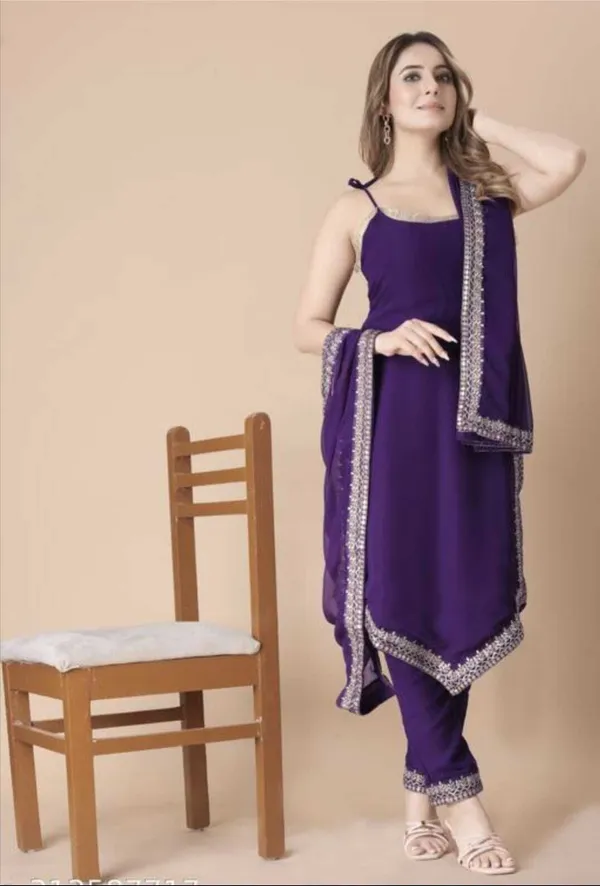 Purple_Kurta_Set80%_Cotton,_20%_Silk_For_Women