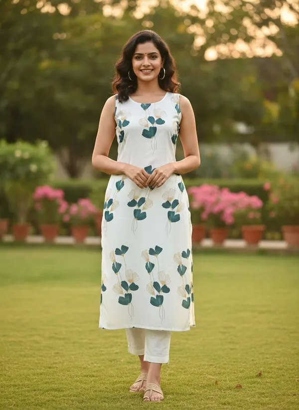 White_Kurta80%_Cotton,_20%_Silk_For_Women