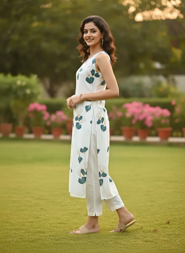 White_Kurta80%_Cotton,_20%_Silk_For_Women