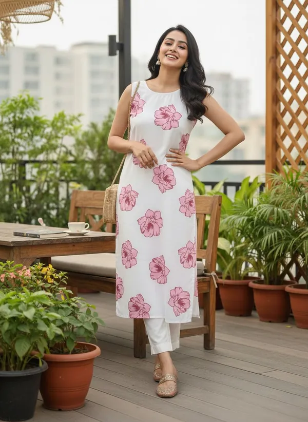 Pink_Kurta80%_Cotton,_20%_Silk_For_Women