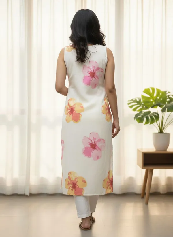 White_Kurta80%_Cotton,_20%_Silk_For_Women