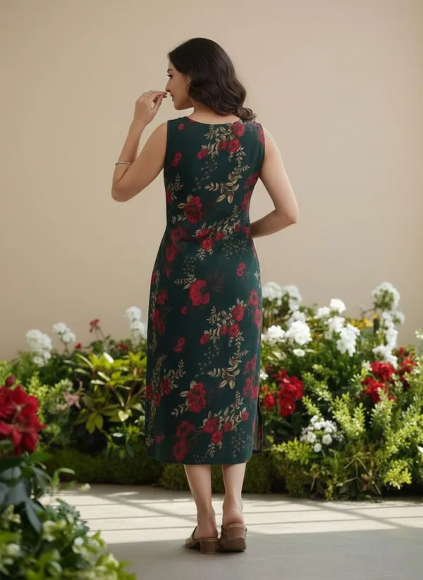 Green_Kurta80%_Cotton,_20%_Silk_For_Women