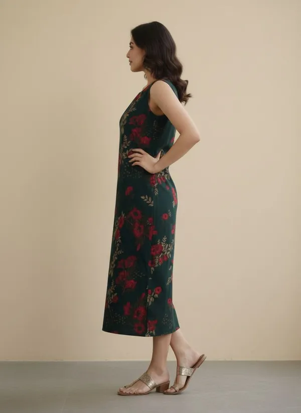 Green_Kurta80%_Cotton,_20%_Silk_For_Women