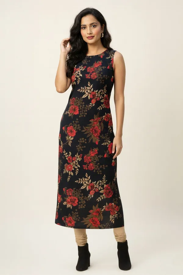 Black_Kurta80%_Cotton,_20%_Silk_For_Women
